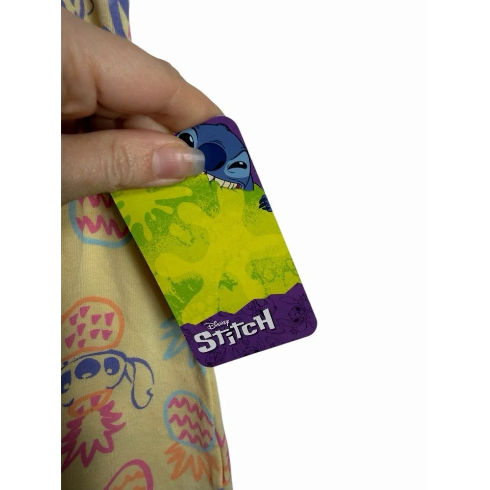 disney stitch toddler girls short sleeve t shirt dress size 2T yellow pineapples